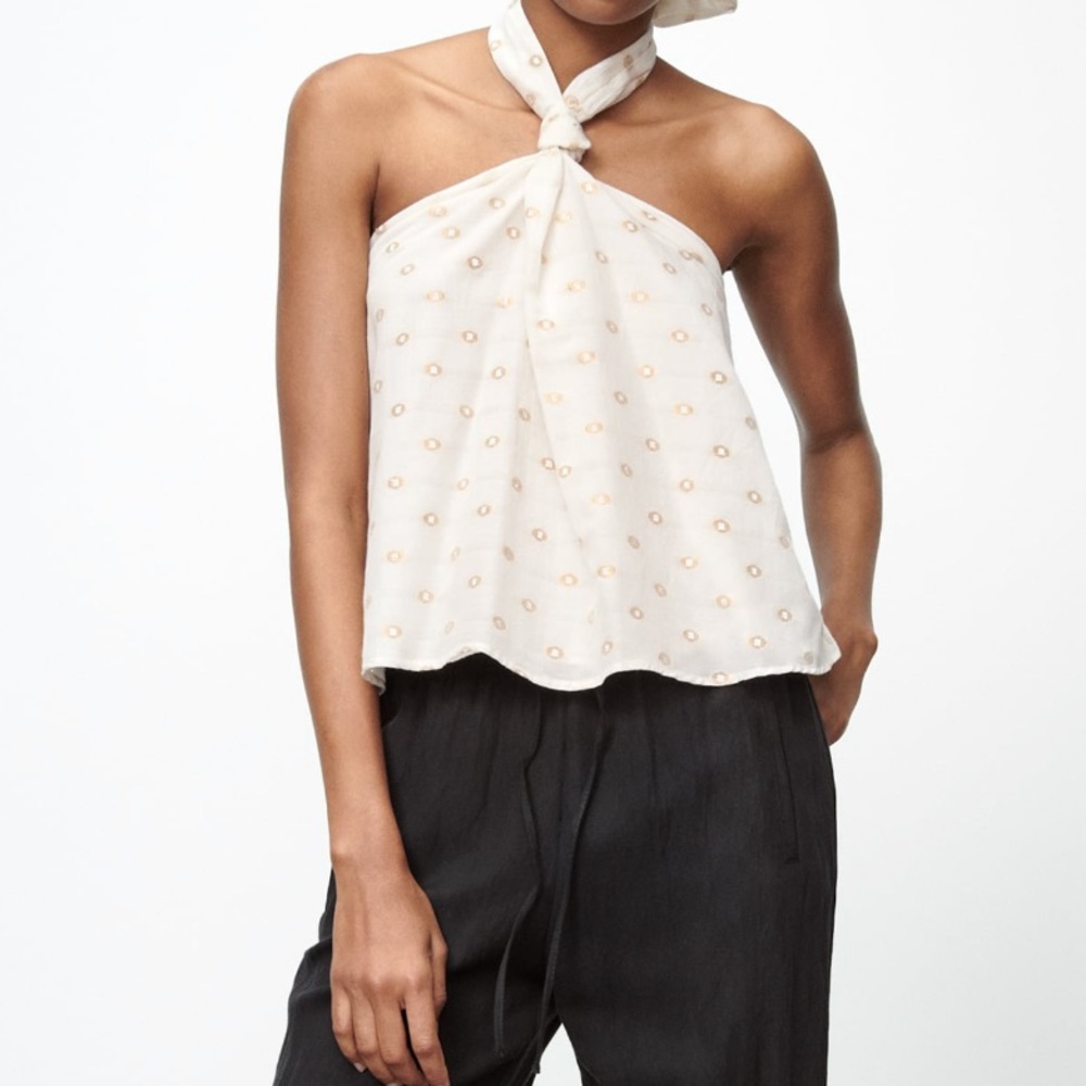 Zara Jacquard Halter Top